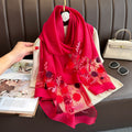 Floral Embroidered Scarf with UV Protection for Women