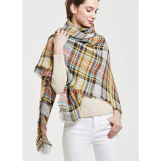 Glencairn Oversized Cashmere-Blend Tartan Scarf with Tassels