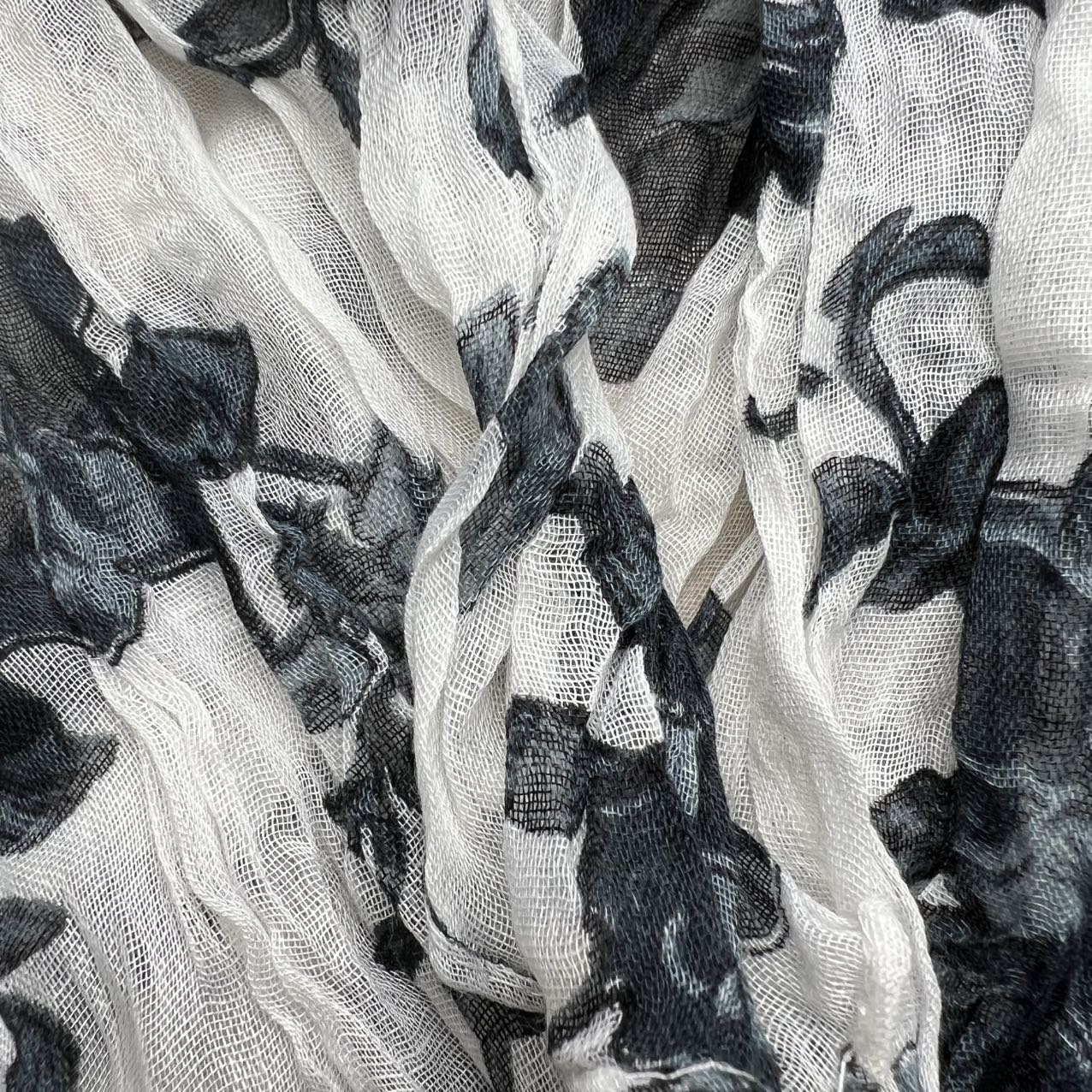 The Crinkle Textured Scarf | Abstract Graphic Print | Premium Fiber Blend