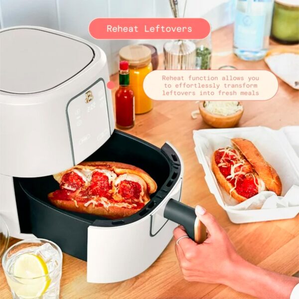 Beautiful 3 Qt Air Fryer with TurboCrisp Technology, White Icing by Drew Barrymore - Image 3